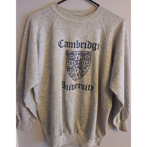 Cambridge University Sweatshirt Blues London  Vintage Gray  Crewneck